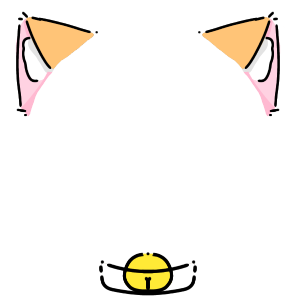 white collar light orange cat ears Decoration